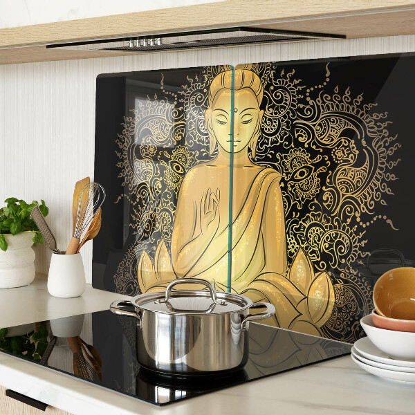 Glass kitchen board Buddha in meditation