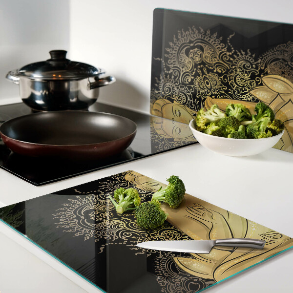 Glass kitchen board Buddha in meditation