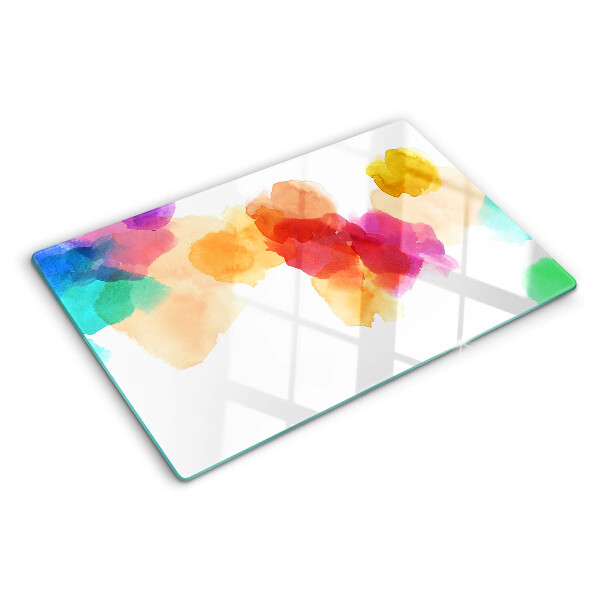 Chopping board Colorful watercolor stains