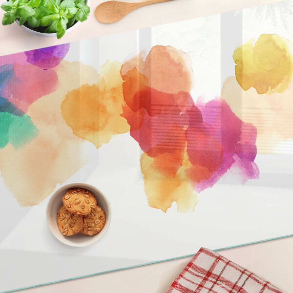 Chopping board Colorful watercolor stains