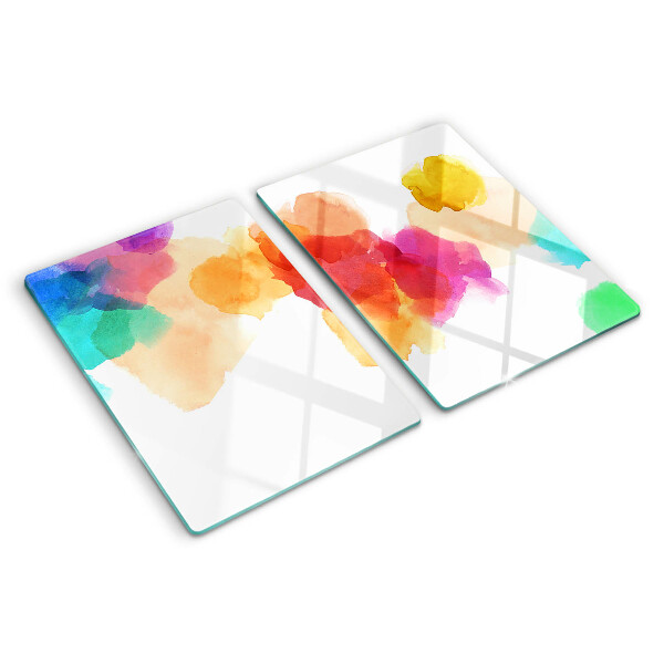 Chopping board Colorful watercolor stains