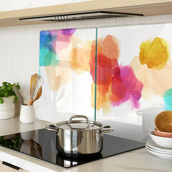 Chopping board Colorful watercolor stains
