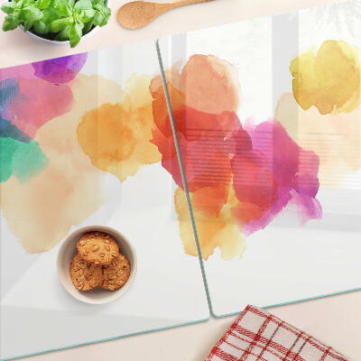 Chopping board Colorful watercolor stains