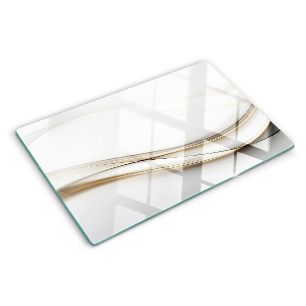 Chopping board glass Abstract waves in shades of beige