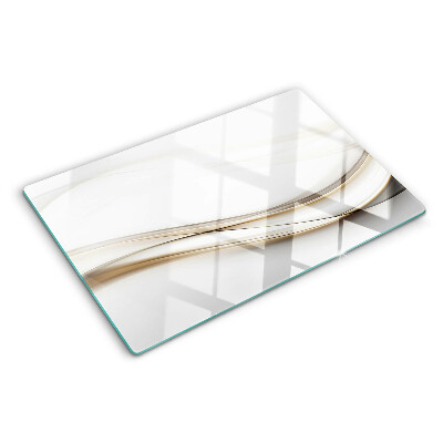Chopping board glass Abstract waves in shades of beige