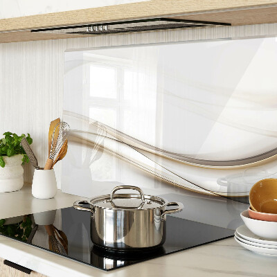 Chopping board glass Abstract waves in shades of beige
