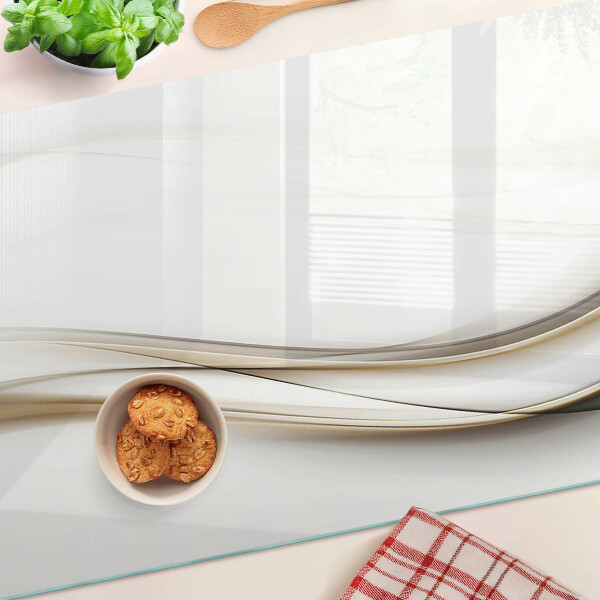 Chopping board glass Abstract waves in shades of beige
