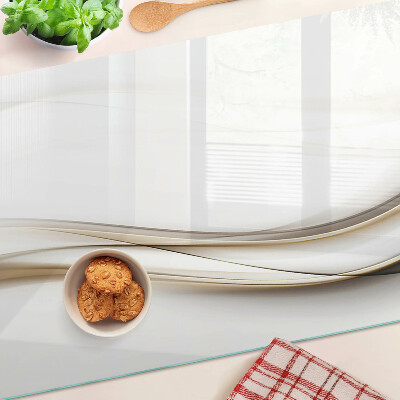 Chopping board glass Abstract waves in shades of beige