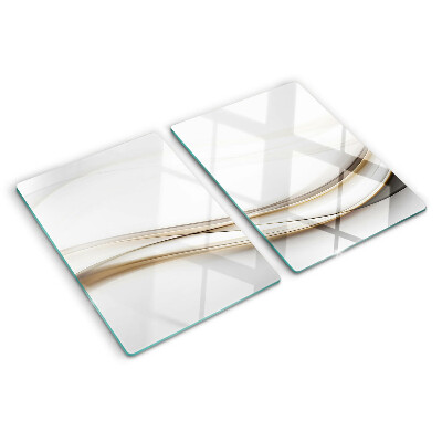 Chopping board glass Abstract waves in shades of beige
