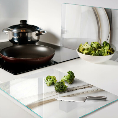 Chopping board glass Abstract waves in shades of beige