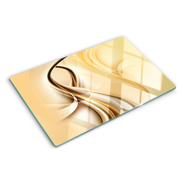 Cutting board Abstract waves in shades of beige