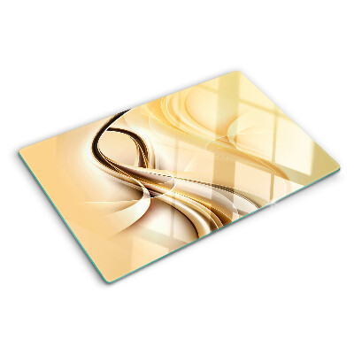 Cutting board Abstract waves in shades of beige