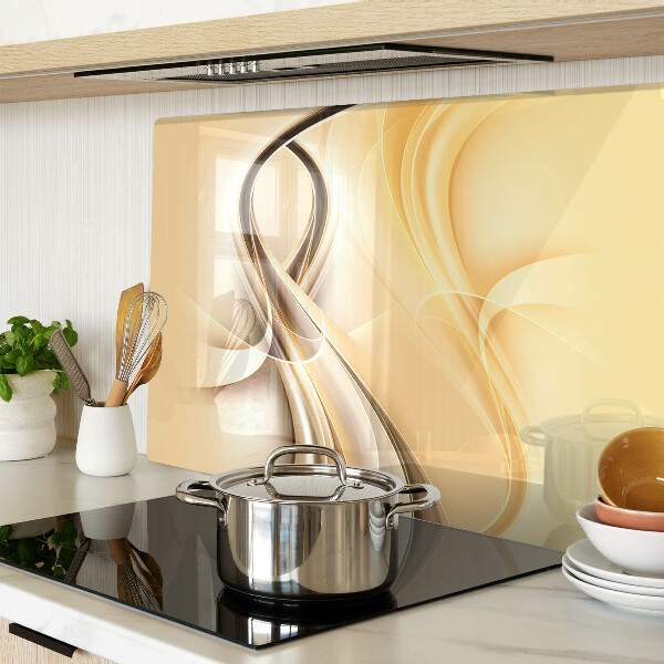 Cutting board Abstract waves in shades of beige