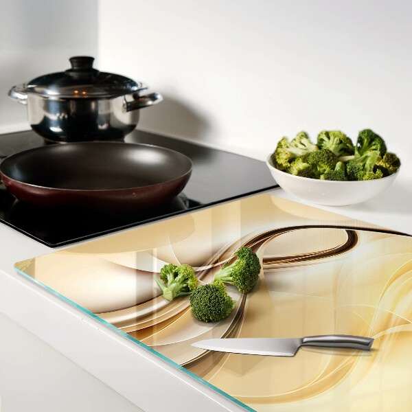 Cutting board Abstract waves in shades of beige