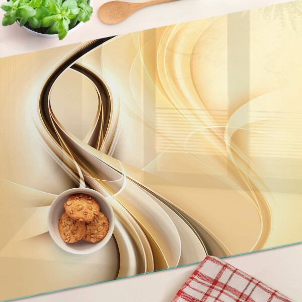 Cutting board Abstract waves in shades of beige