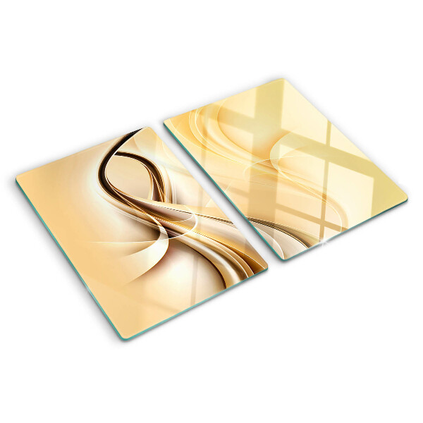 Cutting board Abstract waves in shades of beige