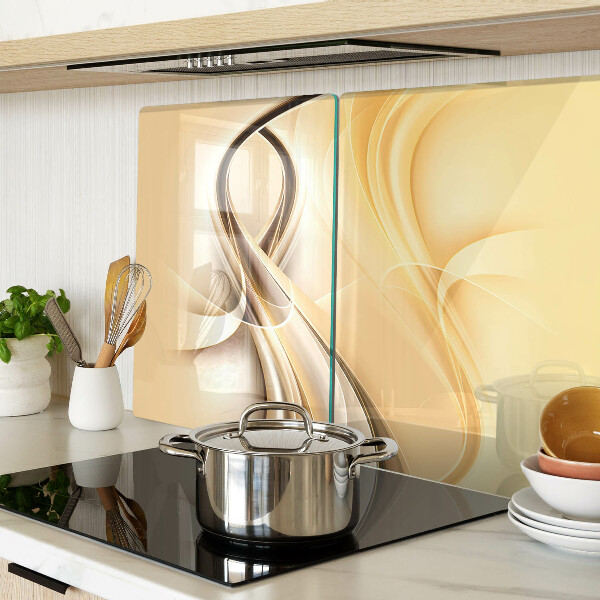 Cutting board Abstract waves in shades of beige