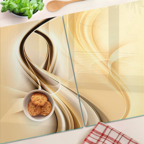 Cutting board Abstract waves in shades of beige
