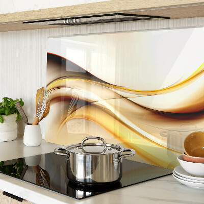 Glass chopping board Abstract waves in shades of gold