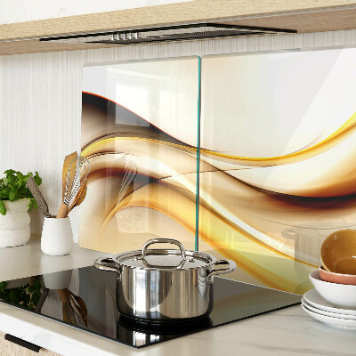 Glass chopping board Abstract waves in shades of gold