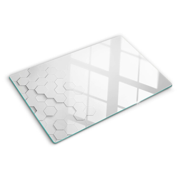 Glass kitchen board Hexagons in shades of gray