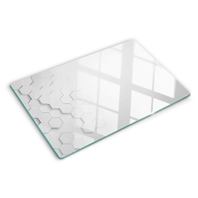 Glass kitchen board Hexagons in shades of gray