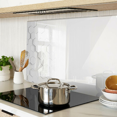 Glass kitchen board Hexagons in shades of gray