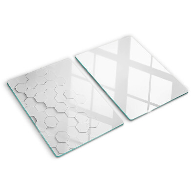 Glass kitchen board Hexagons in shades of gray