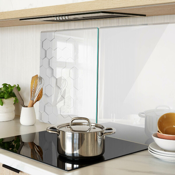Glass kitchen board Hexagons in shades of gray