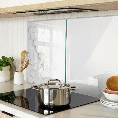Glass kitchen board Hexagons in shades of gray