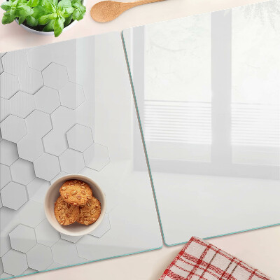 Glass kitchen board Hexagons in shades of gray
