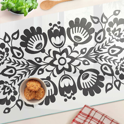 Chopping board Floral motif in folk style