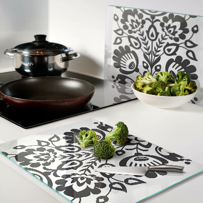 Chopping board Floral motif in folk style