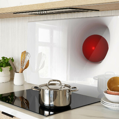 Chopping board glass Red circle on a transparent background