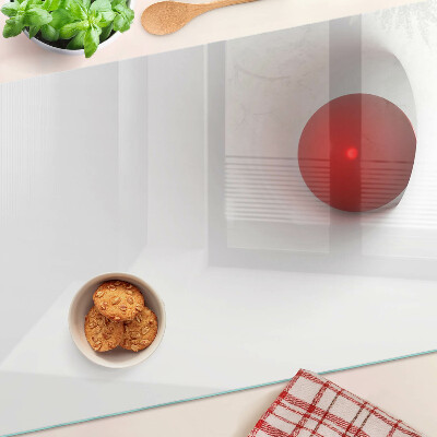 Chopping board glass Red circle on a transparent background