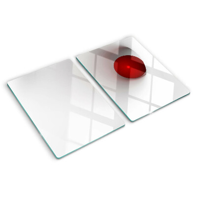 Chopping board glass Red circle on a transparent background