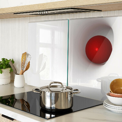 Chopping board glass Red circle on a transparent background