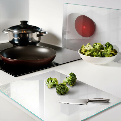 Chopping board glass Red circle on a transparent background