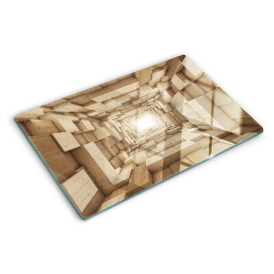 Glass kitchen board The interior of the wooden tunnel