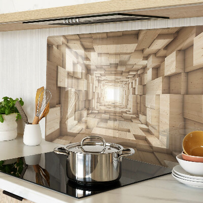 Glass kitchen board The interior of the wooden tunnel