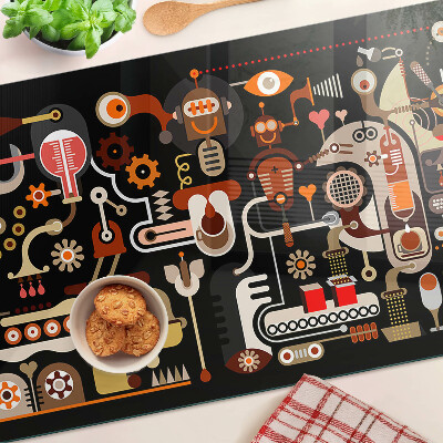 Glass kitchen board Abstract patterns with plant motifs