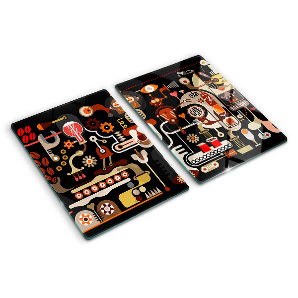 Glass kitchen board Abstract patterns with plant motifs