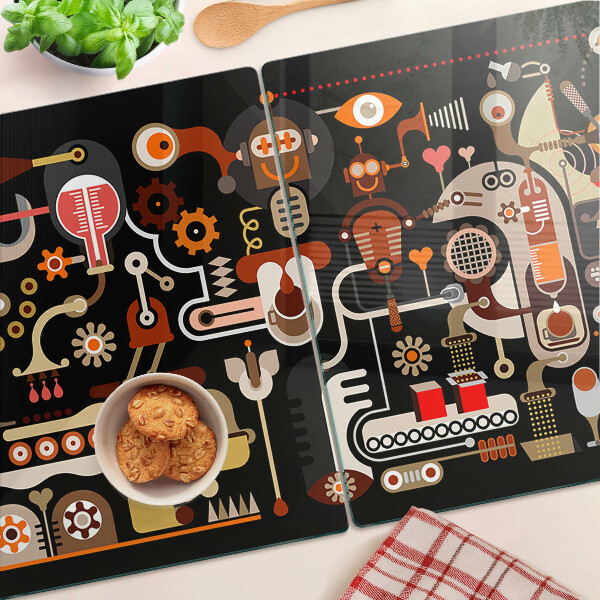 Glass kitchen board Abstract patterns with plant motifs
