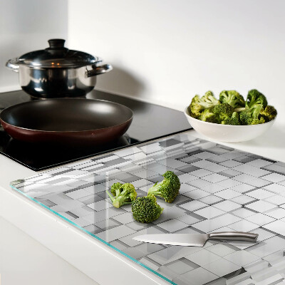 Glass chopping board Gray and white mosaic