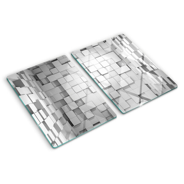 Glass chopping board Gray and white mosaic