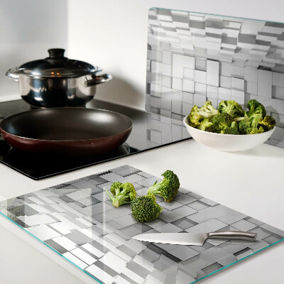 Glass chopping board Gray and white mosaic
