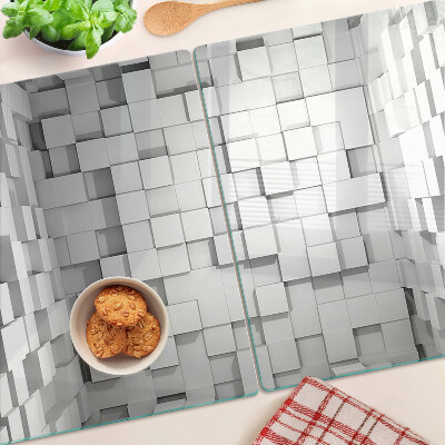 Glass chopping board Gray and white mosaic