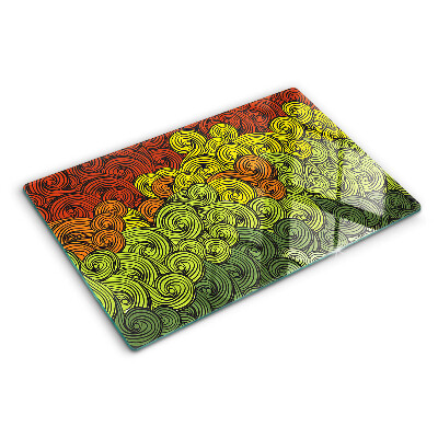 Glass cutting board Swirls of color
