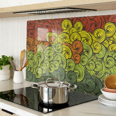 Glass cutting board Swirls of color