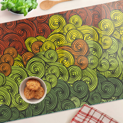 Glass cutting board Swirls of color